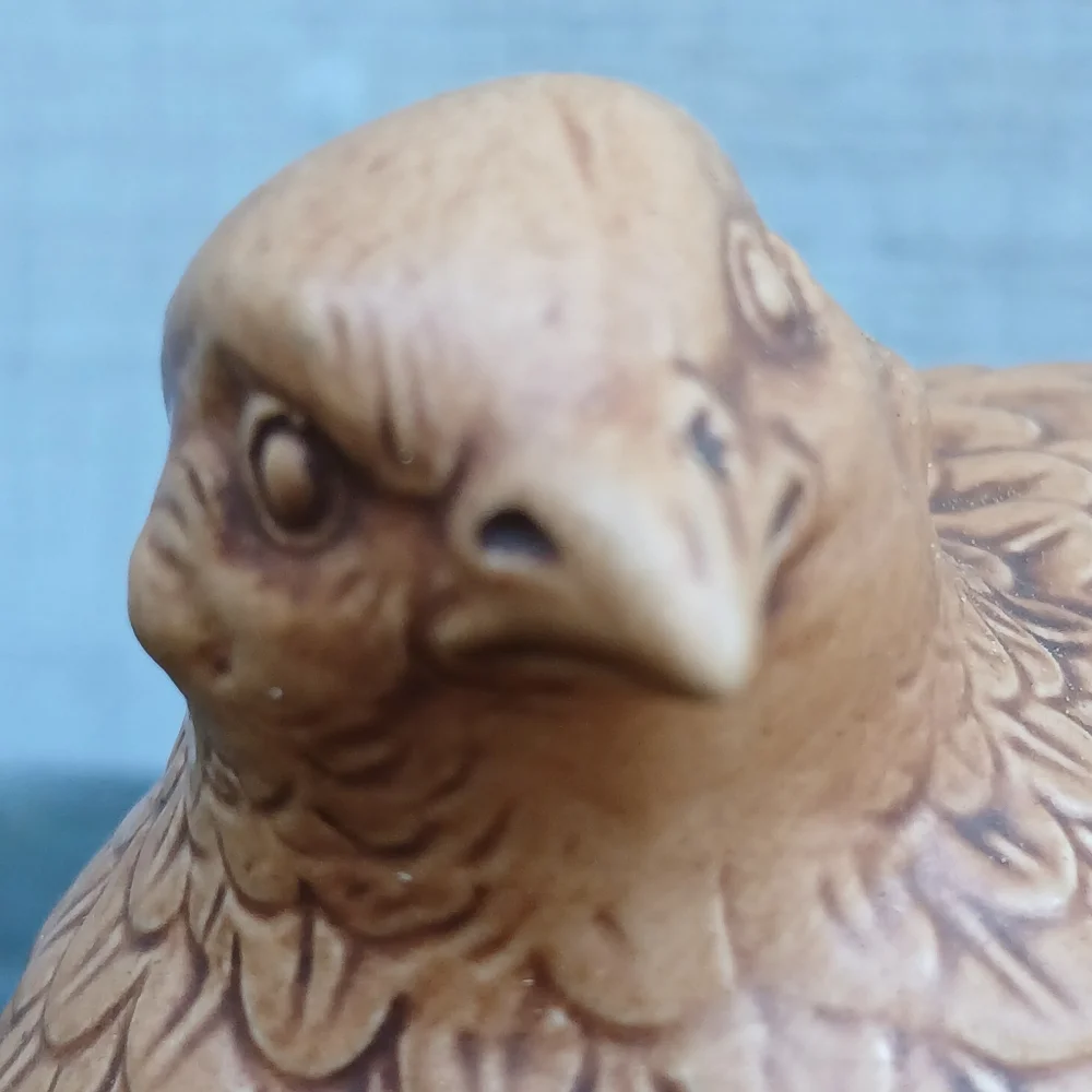 Vintage Norcrest Quail Ceramic Figurine #A610. Charming Ceramic Quail Tan Bird